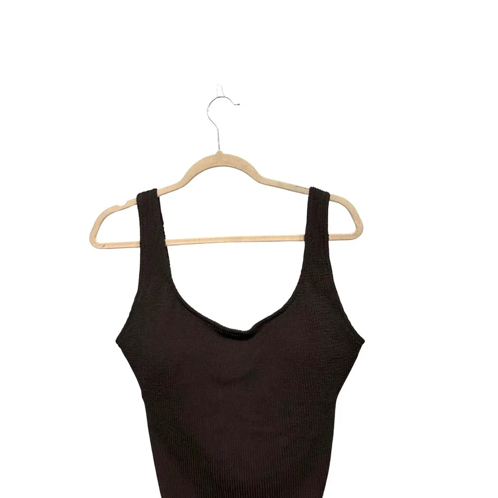 J.Crew Claudia Scrunchie One-Piece Swimsuit Inky Espresso Brown Size 10 NWT